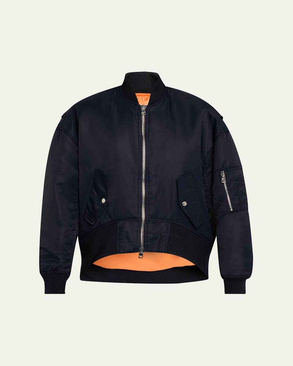 Curved Hem Bomber Jacket